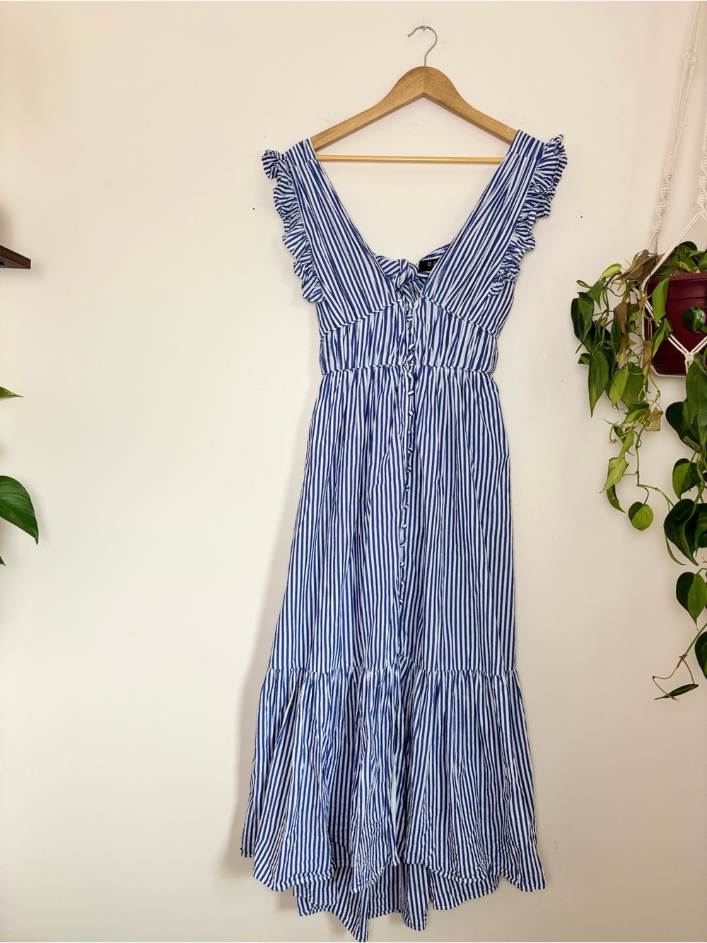 O.P.T. Stella Blue & White Stripe Midi Dress - Picture 3 of 8